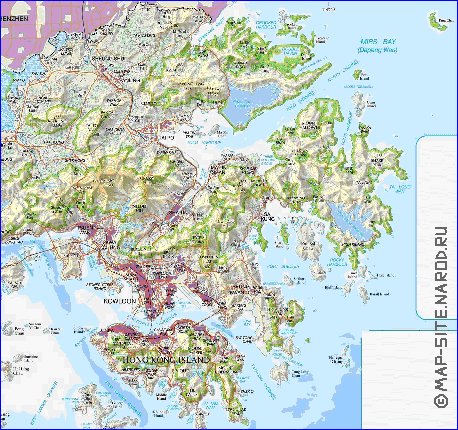 mapa de Hong Kong em ingles