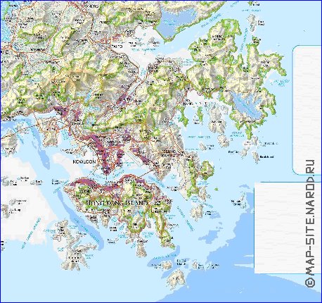 mapa de Hong Kong em ingles