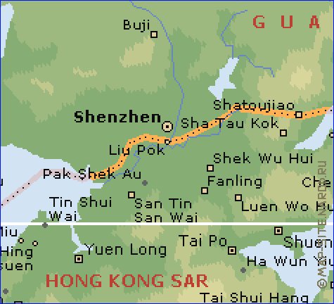 Fisica mapa de Hong Kong