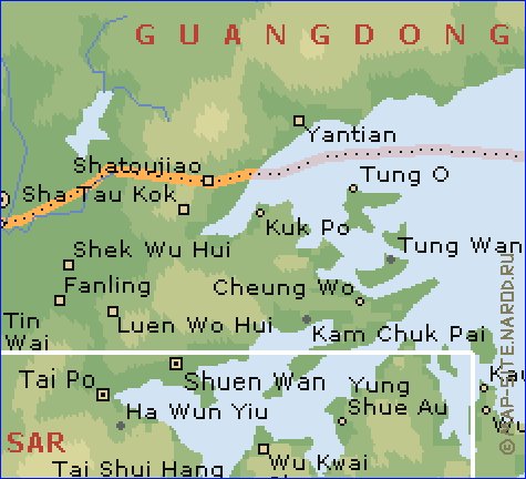 Fisica mapa de Hong Kong