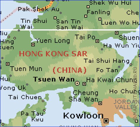 Fisica mapa de Hong Kong