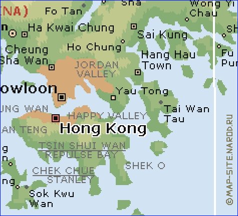 Fisica mapa de Hong Kong