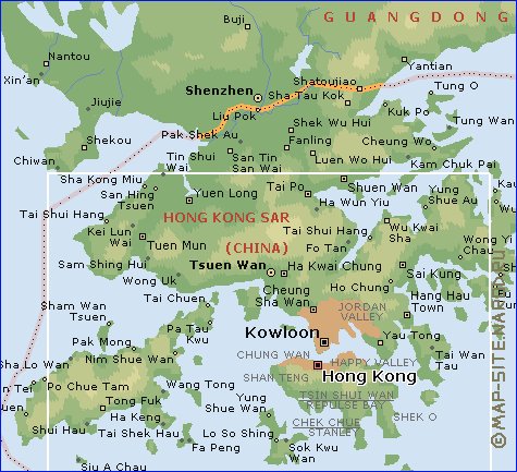 Fisica mapa de Hong Kong