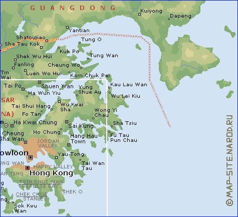 Fisica mapa de Hong Kong