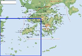 Physique carte de Hong Kong