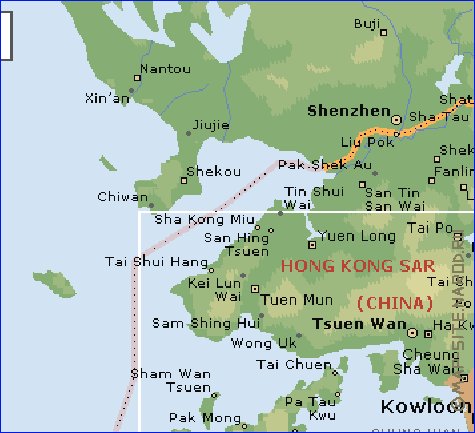 Fisica mapa de Hong Kong