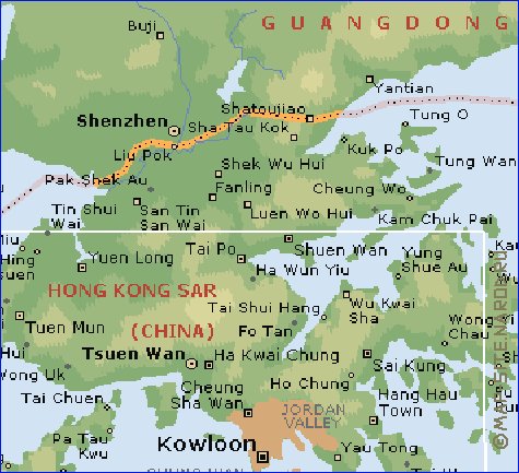 Fisica mapa de Hong Kong