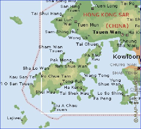 Fisica mapa de Hong Kong