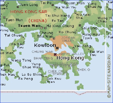 Fisica mapa de Hong Kong