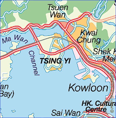 carte de Hong Kong en allemand