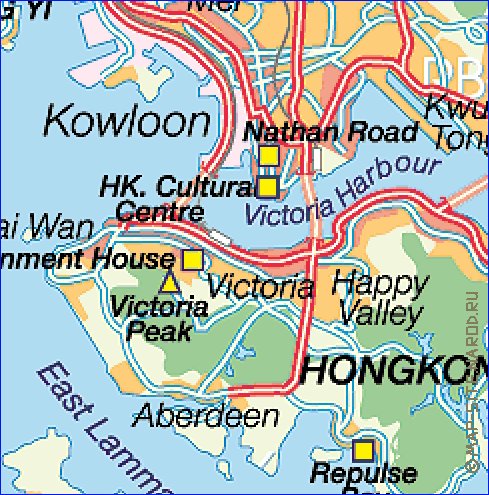 carte de Hong Kong en allemand