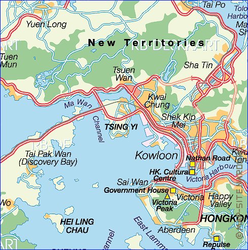 carte de Hong Kong en allemand