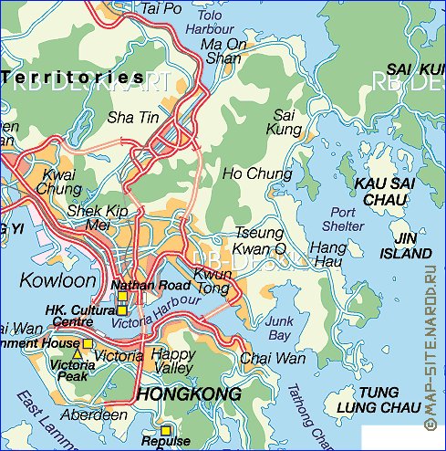 mapa de Hong Kong em alemao