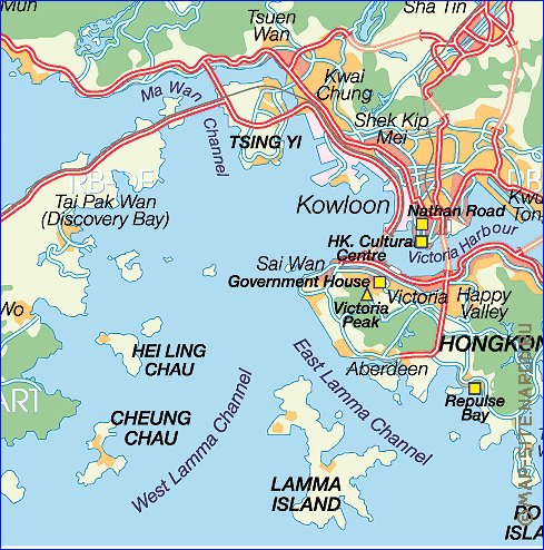 carte de Hong Kong en allemand