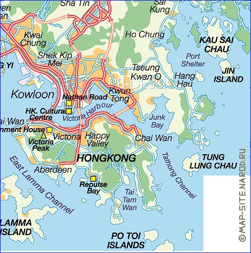 carte de Hong Kong en allemand