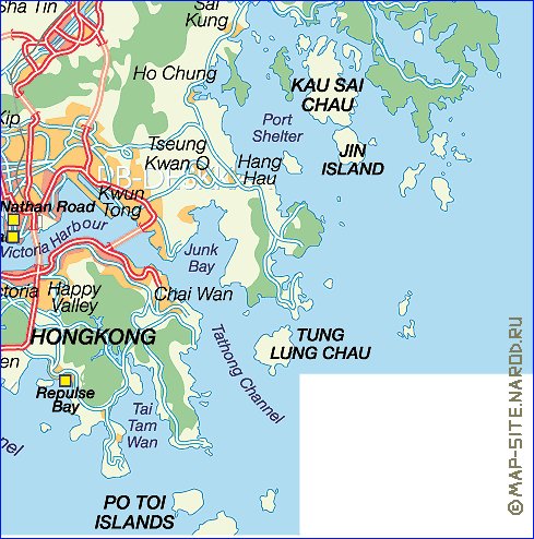 carte de Hong Kong en allemand