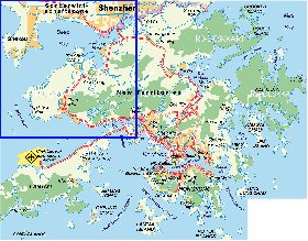 carte de Hong Kong en allemand