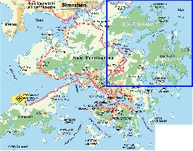 carte de Hong Kong en allemand