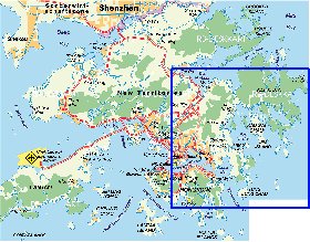 carte de Hong Kong en allemand