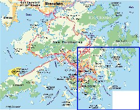 carte de Hong Kong en allemand