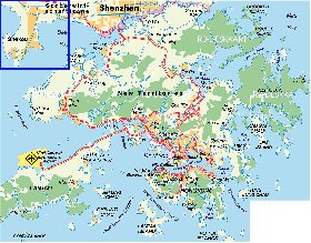 carte de Hong Kong en allemand