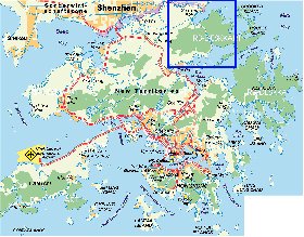 carte de Hong Kong en allemand