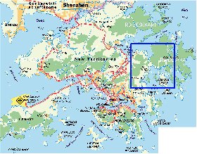 carte de Hong Kong en allemand