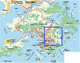 carte de Hong Kong en allemand