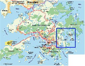 carte de Hong Kong en allemand