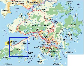 carte de Hong Kong en allemand