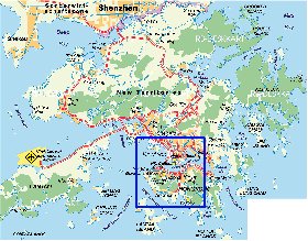 carte de Hong Kong en allemand