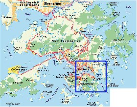 carte de Hong Kong en allemand