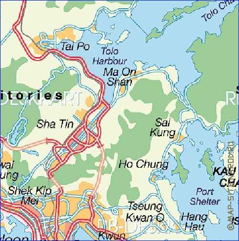 carte de Hong Kong en allemand