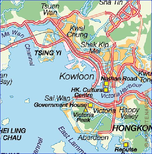 mapa de Hong Kong em alemao