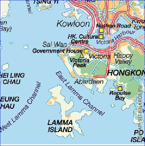 carte de Hong Kong en allemand