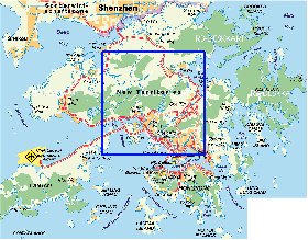 carte de Hong Kong en allemand