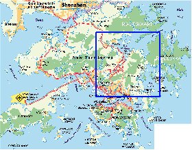 carte de Hong Kong en allemand