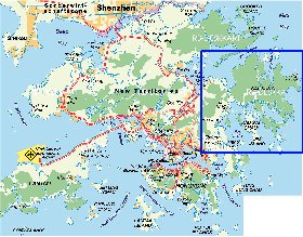 carte de Hong Kong en allemand