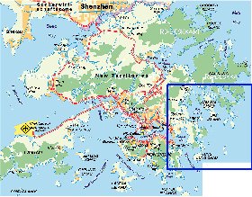 carte de Hong Kong en allemand