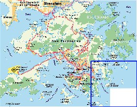 carte de Hong Kong en allemand