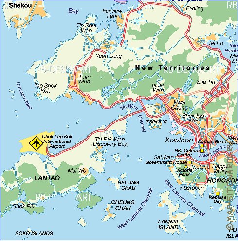 mapa de Hong Kong em alemao