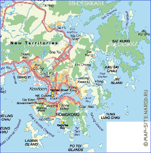 carte de Hong Kong en allemand