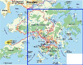 carte de Hong Kong en allemand