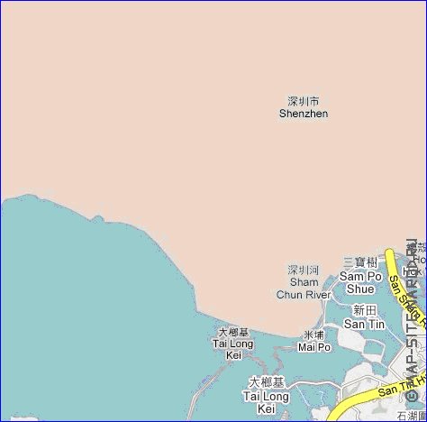 carte de Hong Kong en langue chinoise