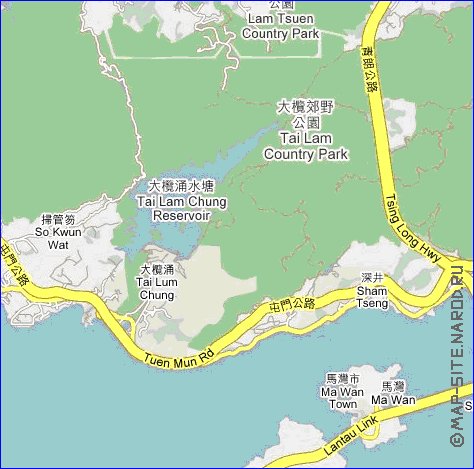 carte de Hong Kong en langue chinoise