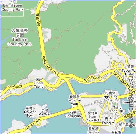 carte de Hong Kong en langue chinoise