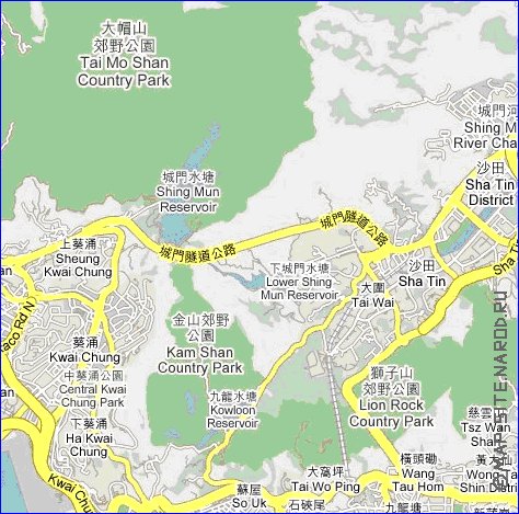 carte de Hong Kong en langue chinoise