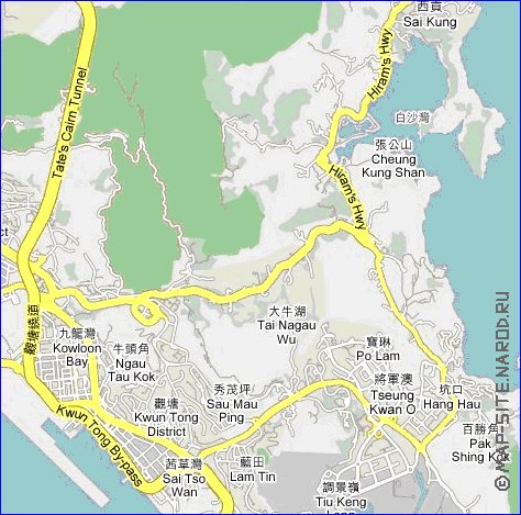 carte de Hong Kong en langue chinoise