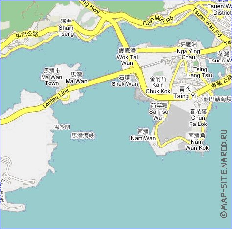 carte de Hong Kong en langue chinoise