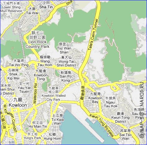 carte de Hong Kong en langue chinoise